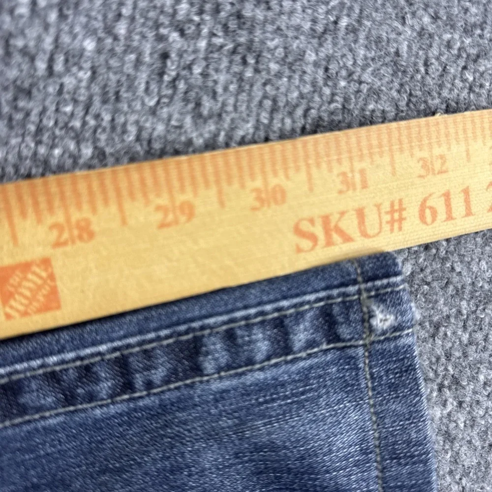 True Religion Jeans Mens 34 Blue Section Straight Leg Distressed Denim Y2K